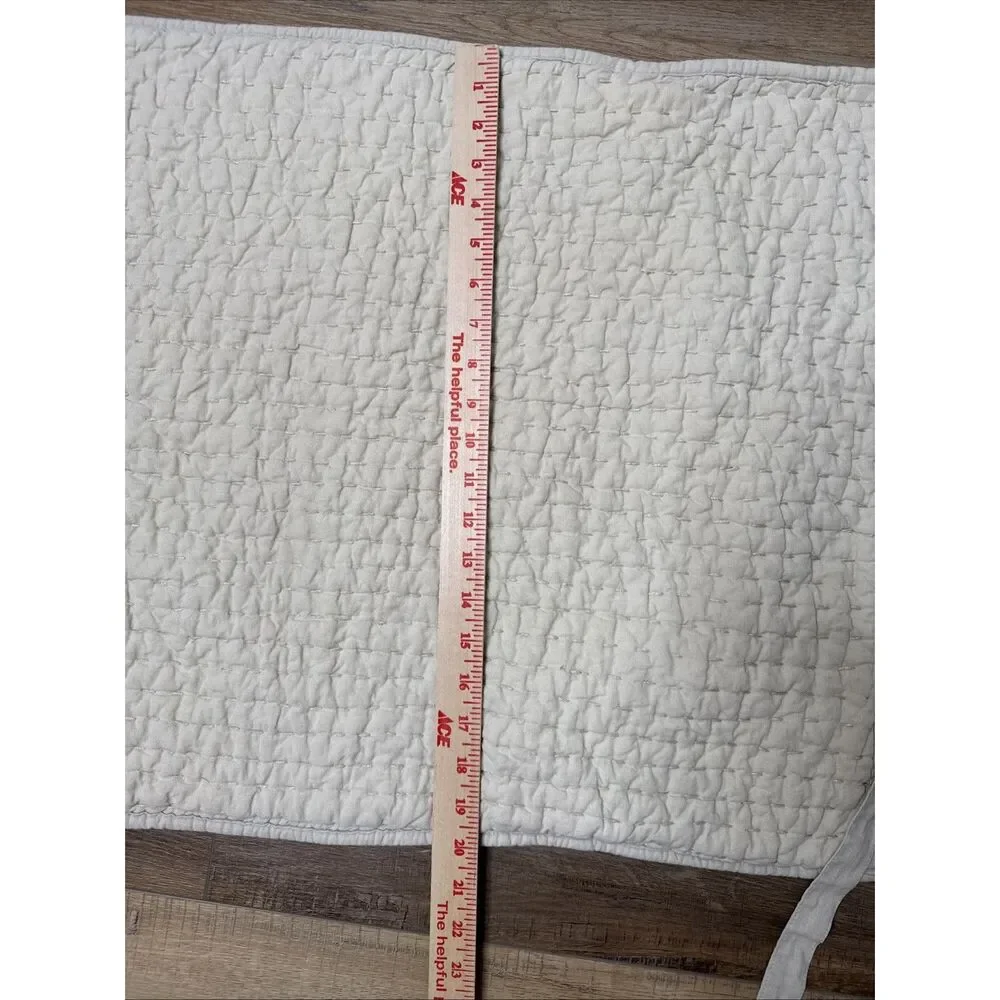 Pottery Barn Natural Beige Pick Stitch Standard Pillow Sham Linen Cotton Blend